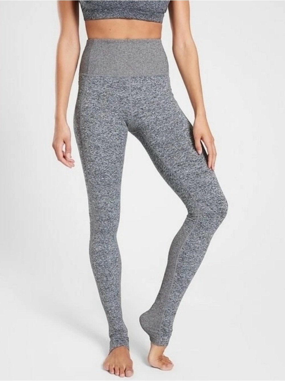 Athleta Exhale Heel Tight Heather Grey Yoga Leggings Size Medium